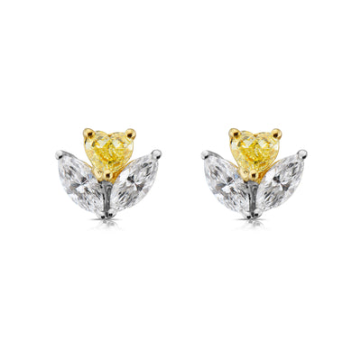 1.27ct Heart & Marquise Diamond Earrings