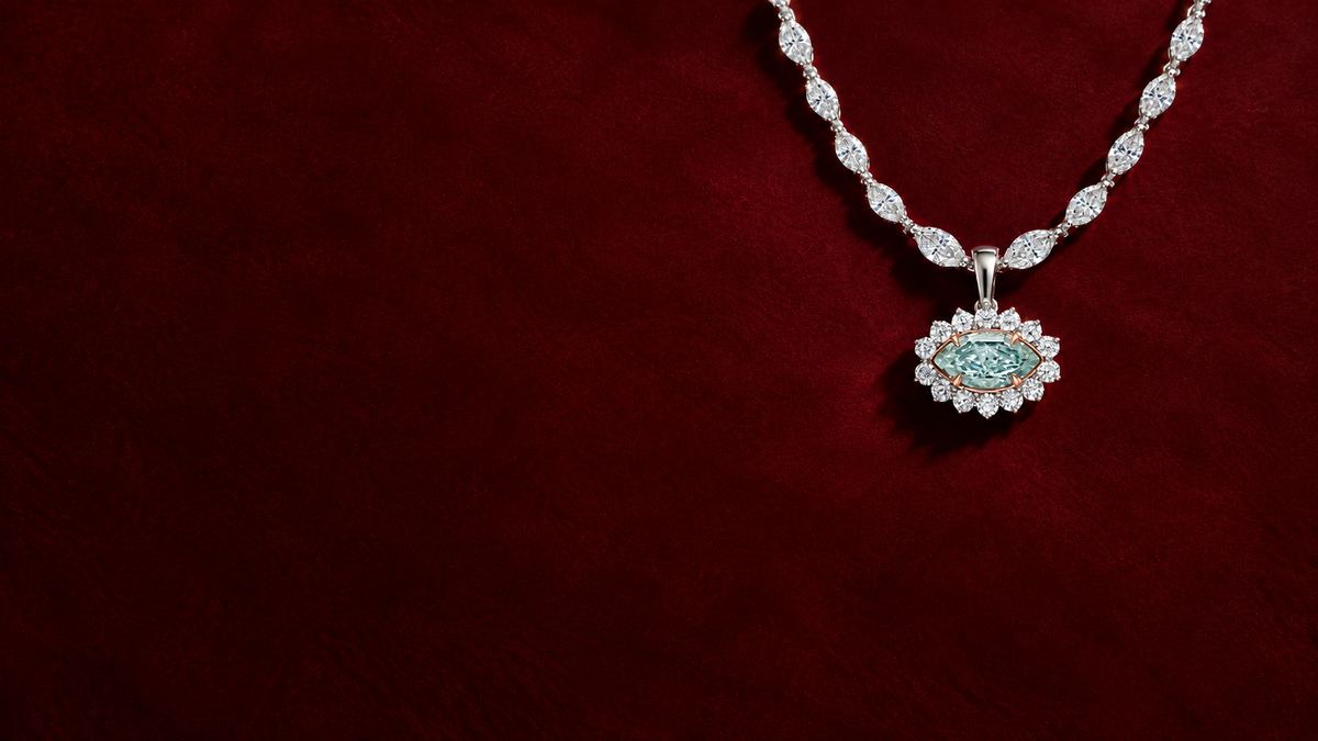 Green Marquise Diamond Pendant