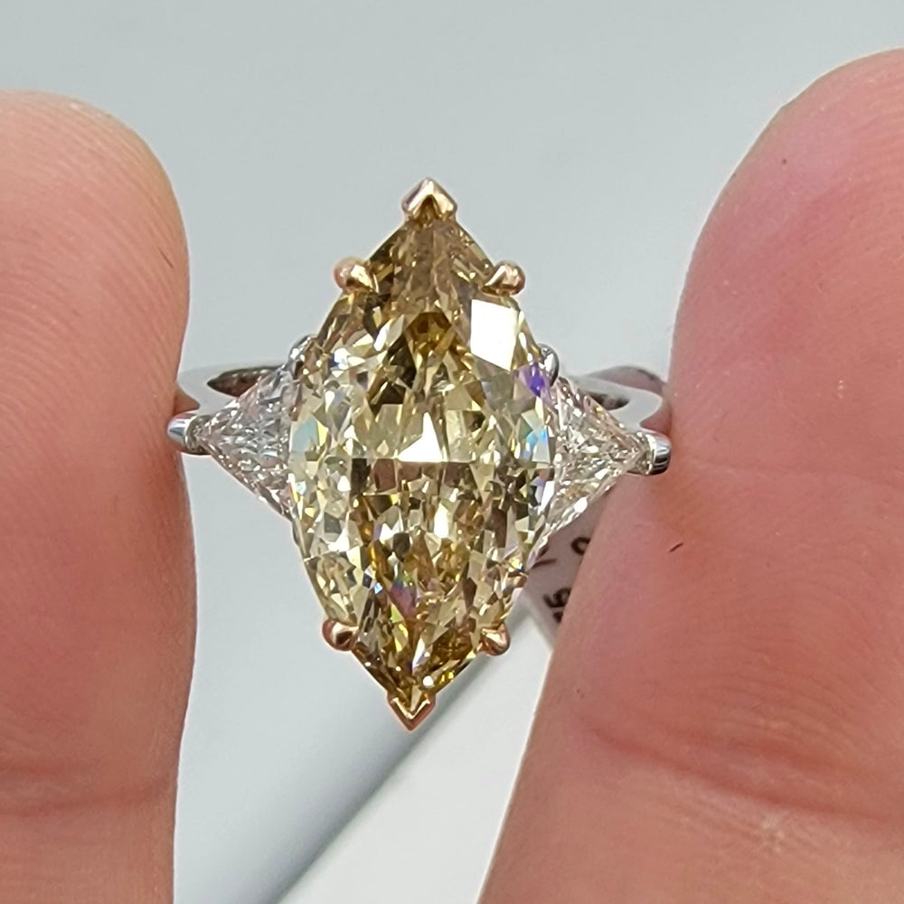 5.03ct Marquise Fancy Brown Diamond Ring VS2 GIA