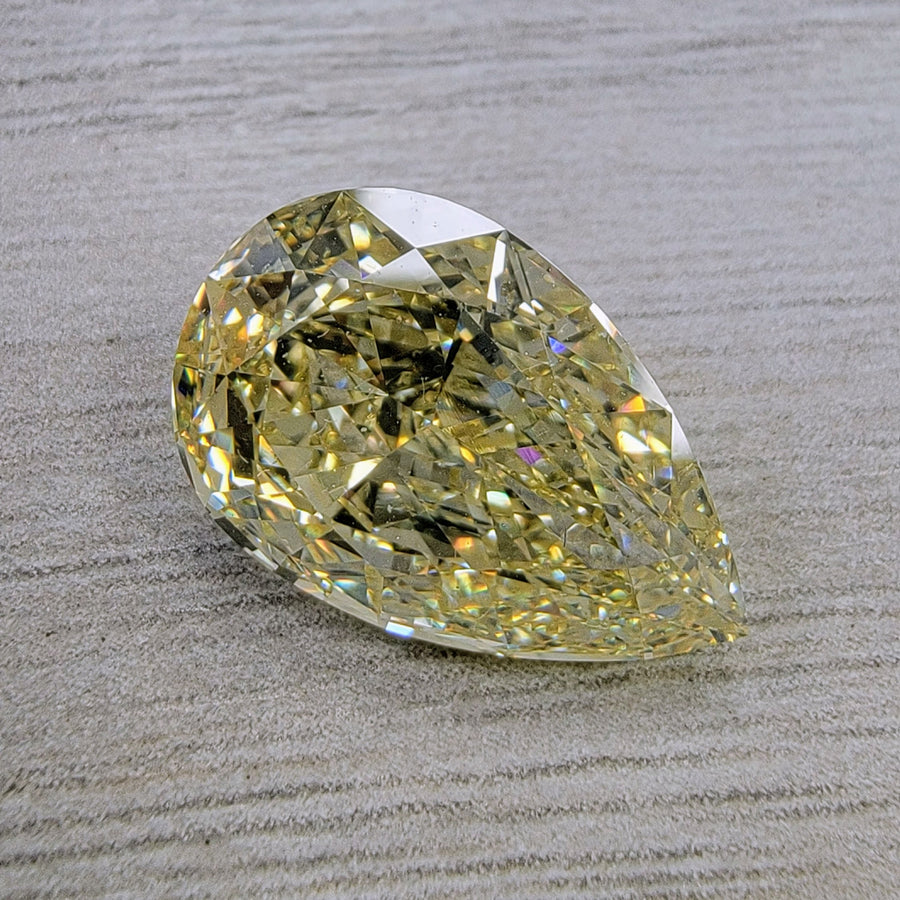 6.46ct Fancy Yellow Pear Diamond VS2 GIA