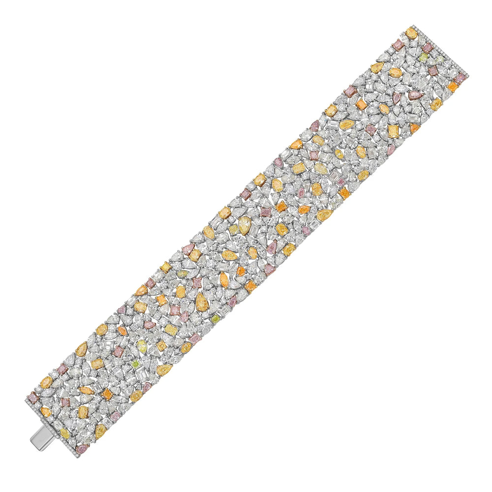 49.60ctw Fancy Color & White Diamond Carpet Bracelet