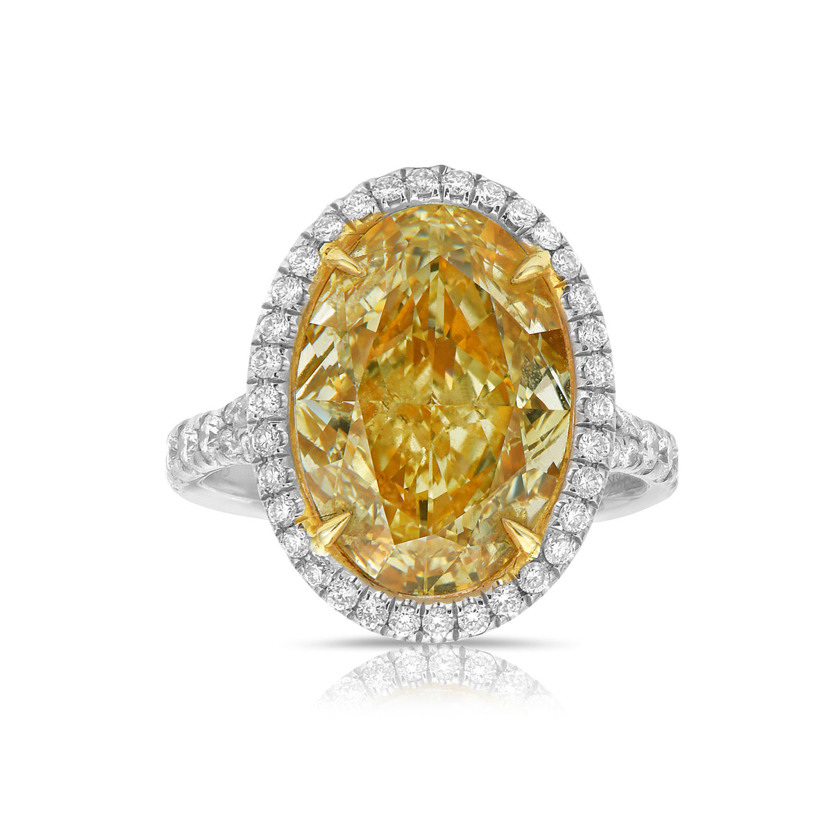 6.16ct Fancy Light Yellow Oval Diamond Ring VS1 GIA
