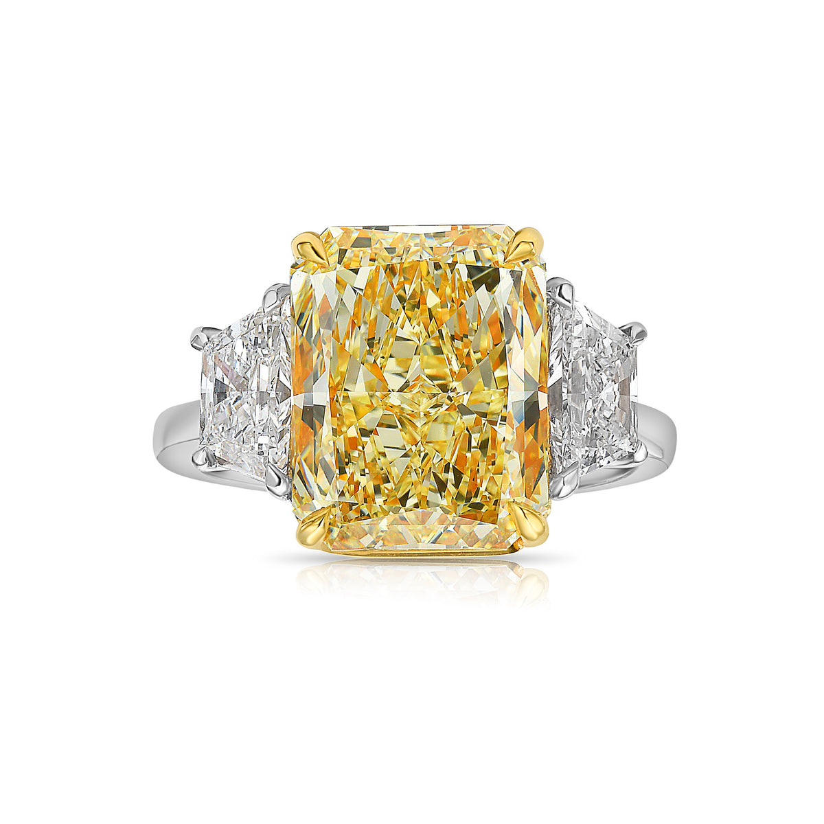 7.03ct Light Yellow Radiant Diamond Ring VS1 GIA