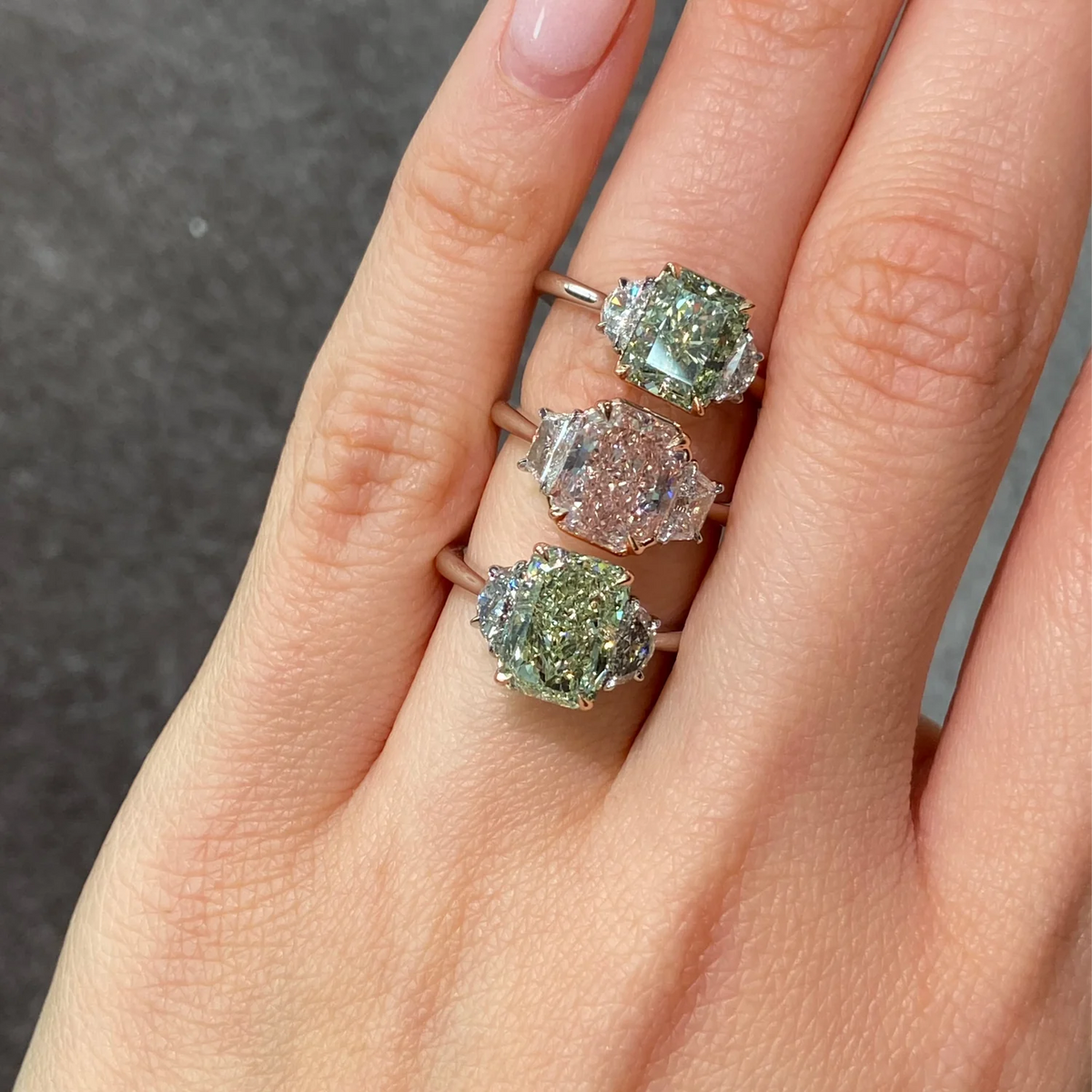 3ct Fancy Brown-Pink Elongated Radiant Diamond Ring VS1 GIA