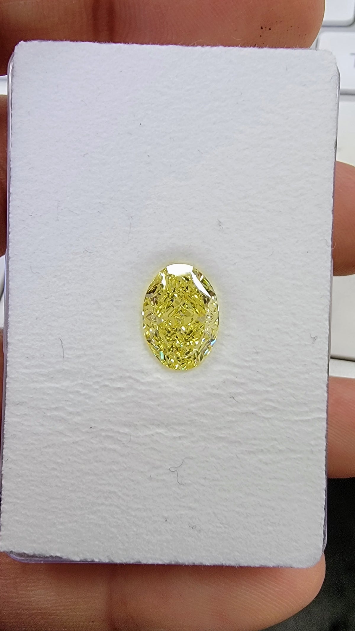 3.02ct Fancy Yellow Oval Diamond Ring SI1 GIA