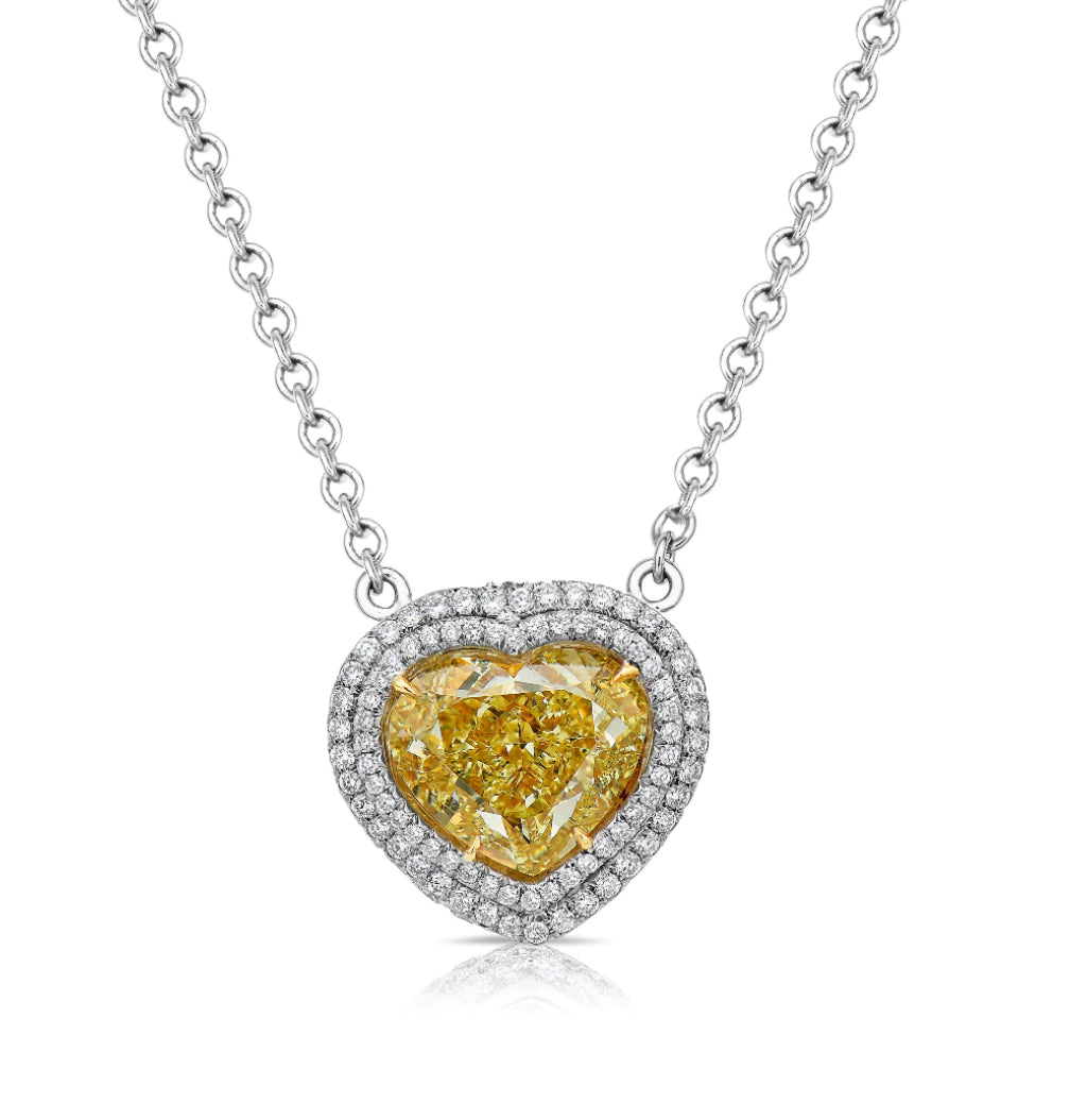 5.01 Fancy Light Yellow Heart VS2 GIA Pendant