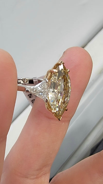 5.03ct Marquise Fancy Brown VS2 GIA Ring