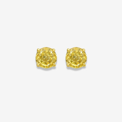 Fancy Intense and Vivid Yellow Round Diamond Studs