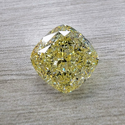5.05ct Fancy Light Yellow Cushion VS2 GIA