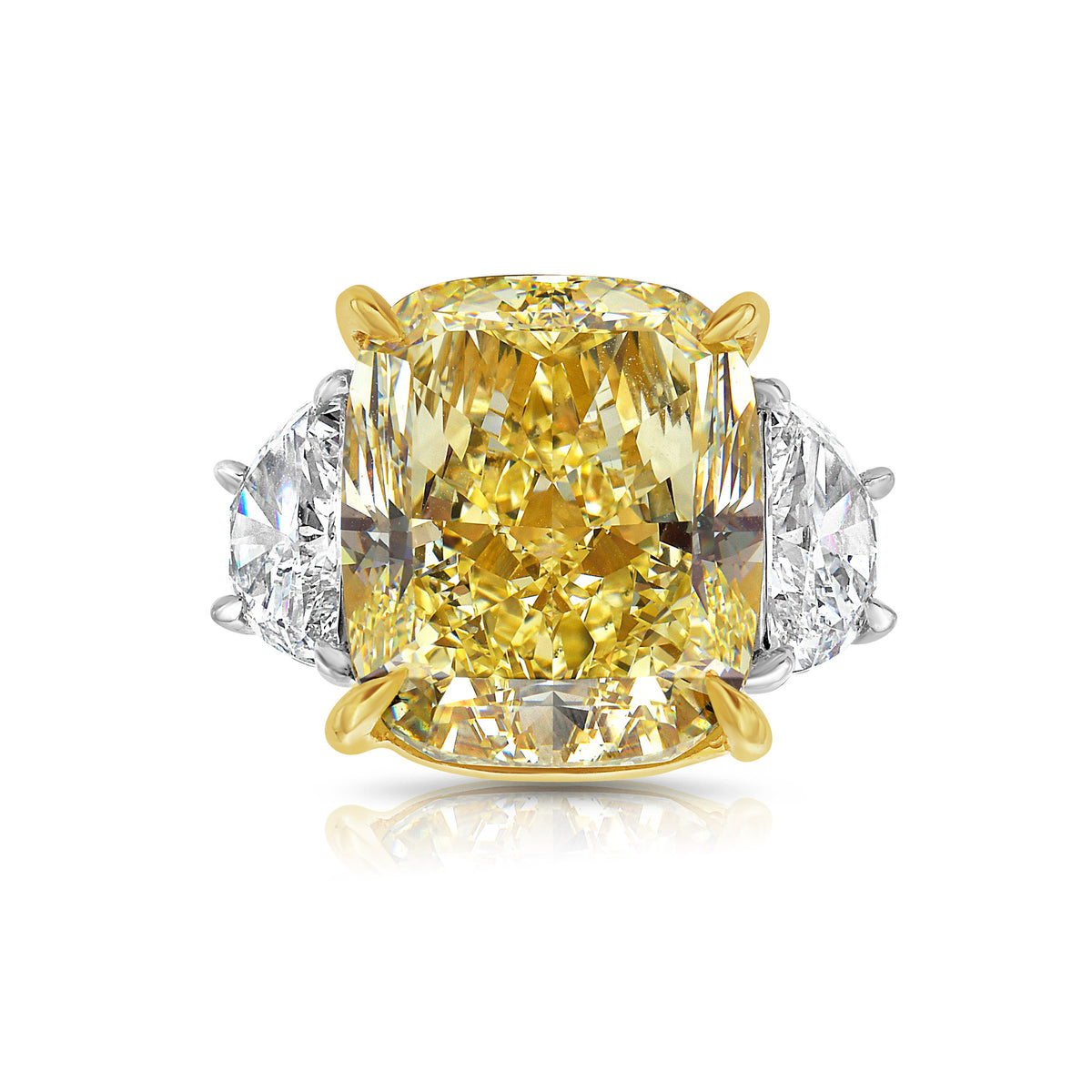 16.22ct Fancy Yellow Cushion Diamond Internally Flawless Ring GIA