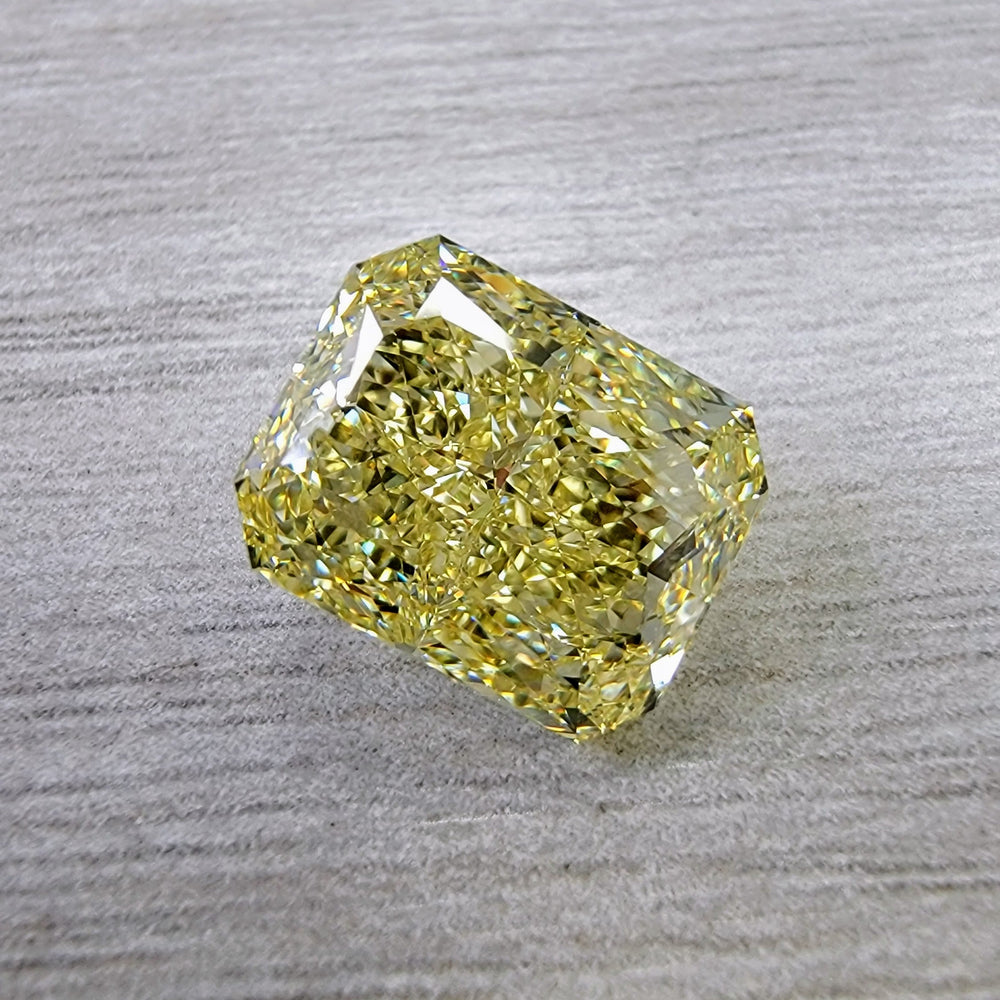 5.52ct Fancy Yellow Elongated Radiant Diamond Ring VS1 GIA