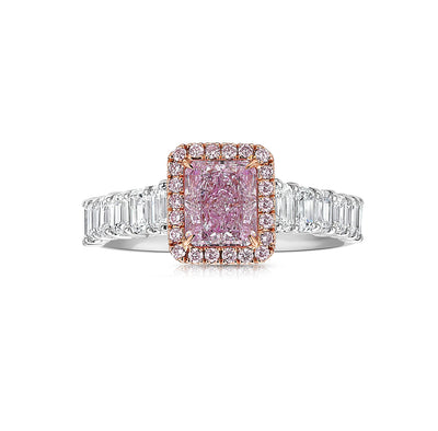 1.09ct Light Pink Elongated Radiant VS2 GIA Ring