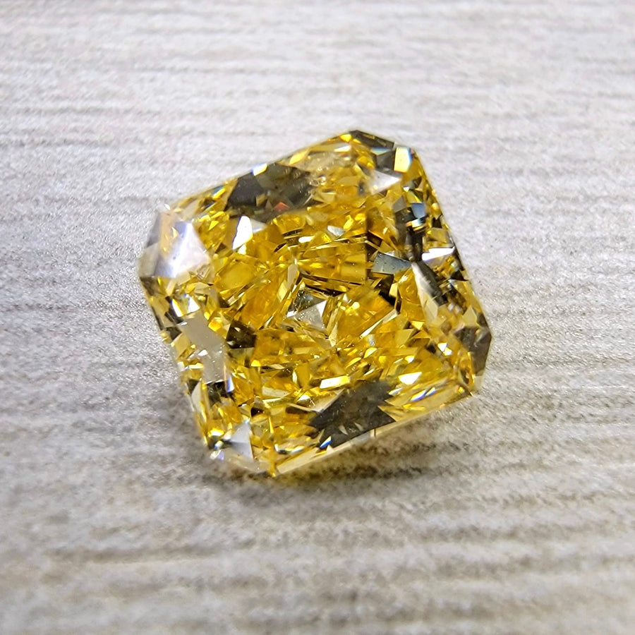 1.37ct Fancy Intense Orangy Yellow Radiant Diamond SI1 GIA