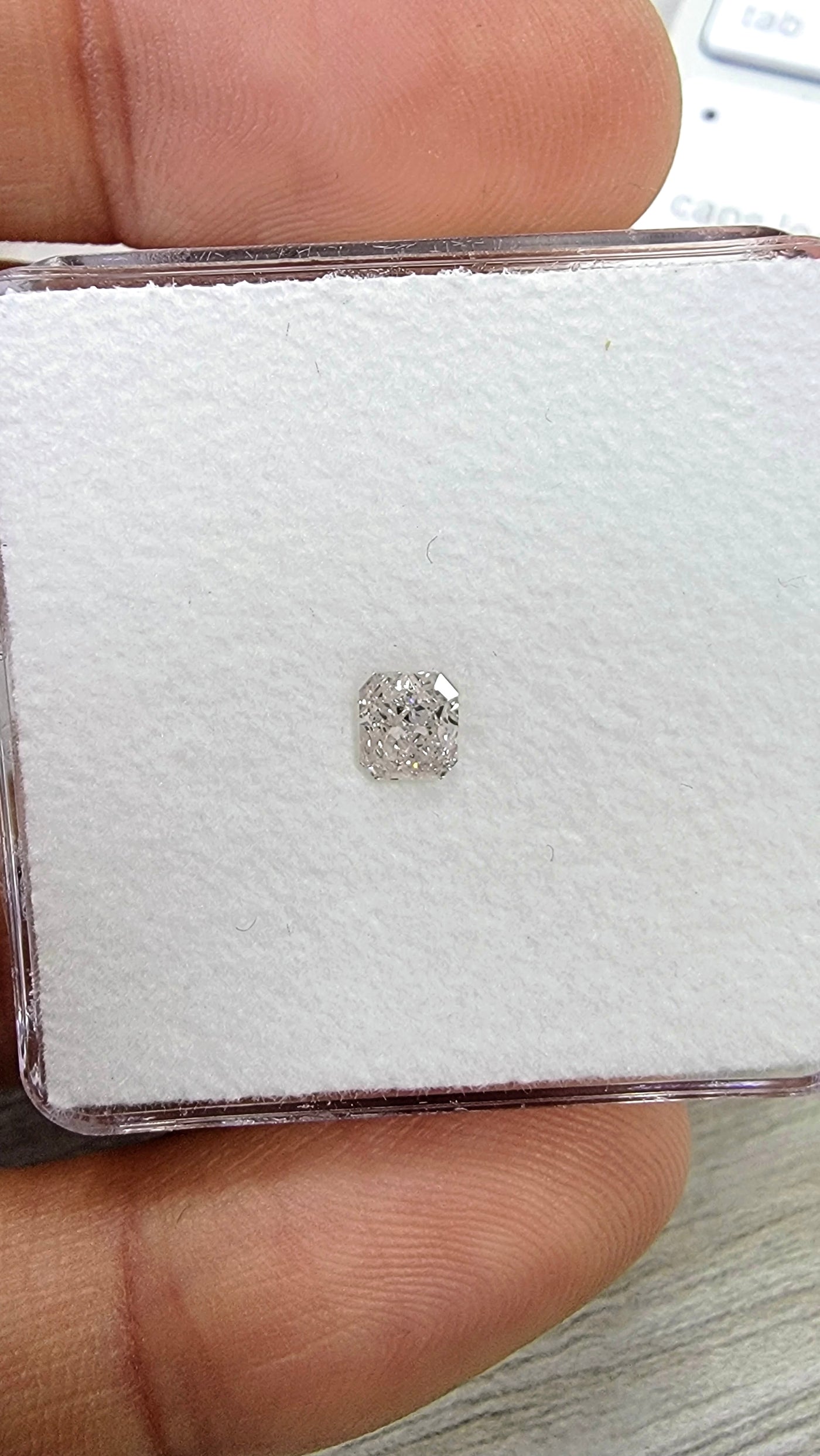 0.39ct Faint Pink Radiant GIA