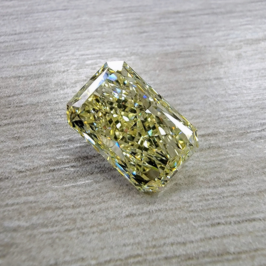 3.73ct Light Yellow Elongated Radiant VS2 Diamond GIA