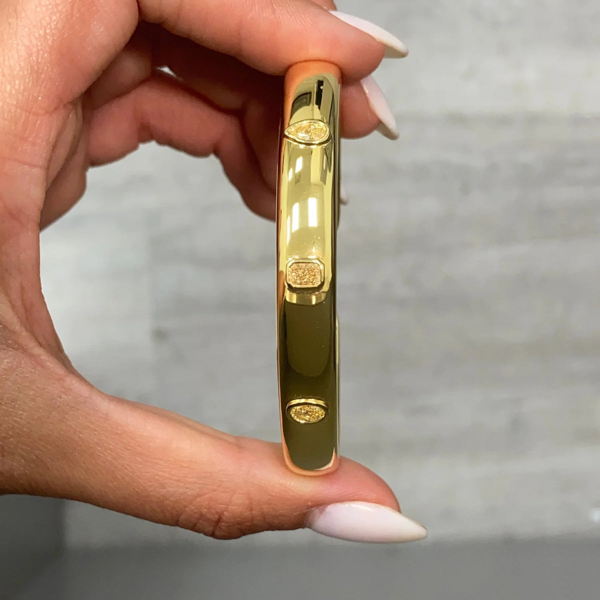 0.77ctw Yellow Diamond Bezel Cuff Bracelet