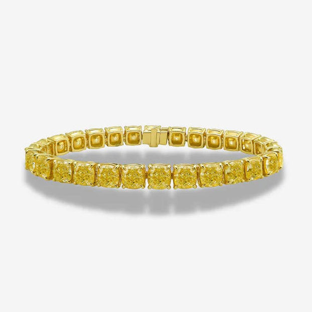30ct Fancy Yellow Diamond Tennis Bracelet