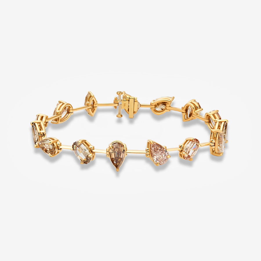 12.16ctw Champagne Diamond Organized Chaos Bracelet