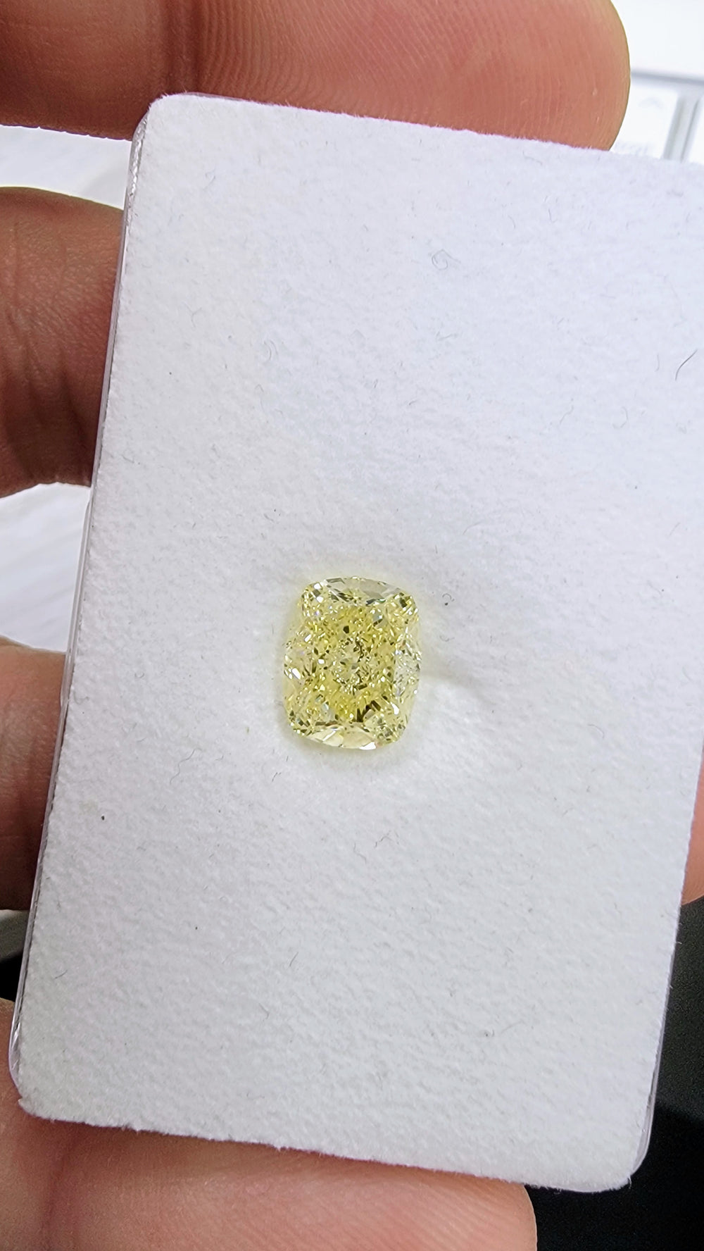 3.01ct Fancy Light Yellow Elongated Cushion Diamond VS1 GIA
