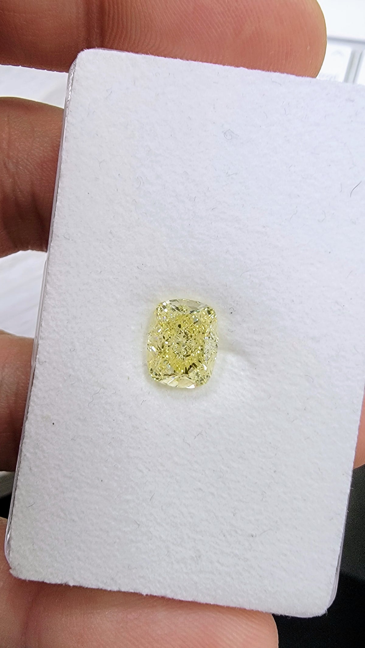 3.01ct Fancy Light Yellow Elongated Cushion Diamond VS1 GIA