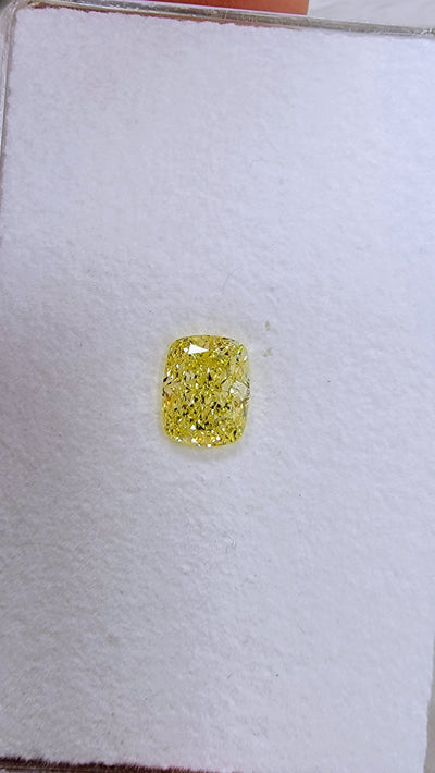2.00ct Fancy Yellow Elongated Cushion VS2 GIA