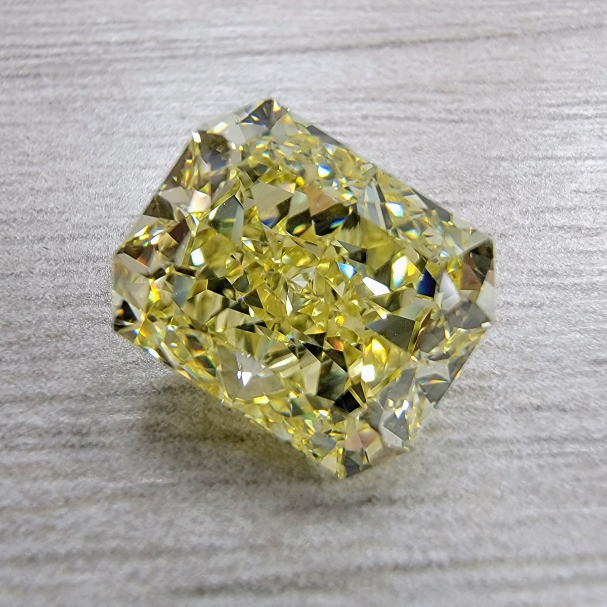 4.05ct Fancy Intense Yellow Elongated Radiant Diamond Ring VVS1 GIA