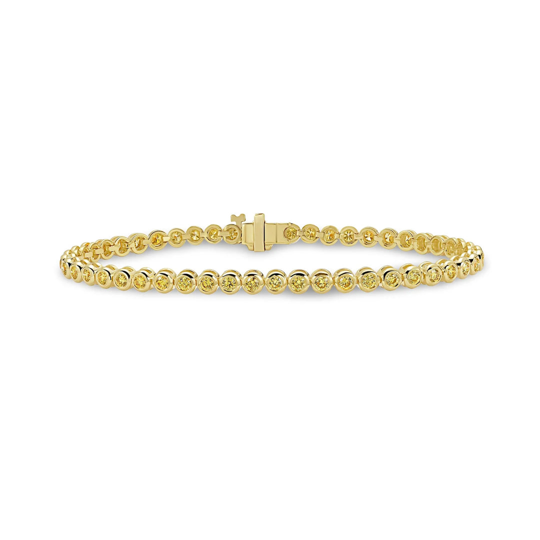 2.40 carat total weight Fancy Intense Yellow Diamond Bezel Set Bracelet by Namdar Diamonds