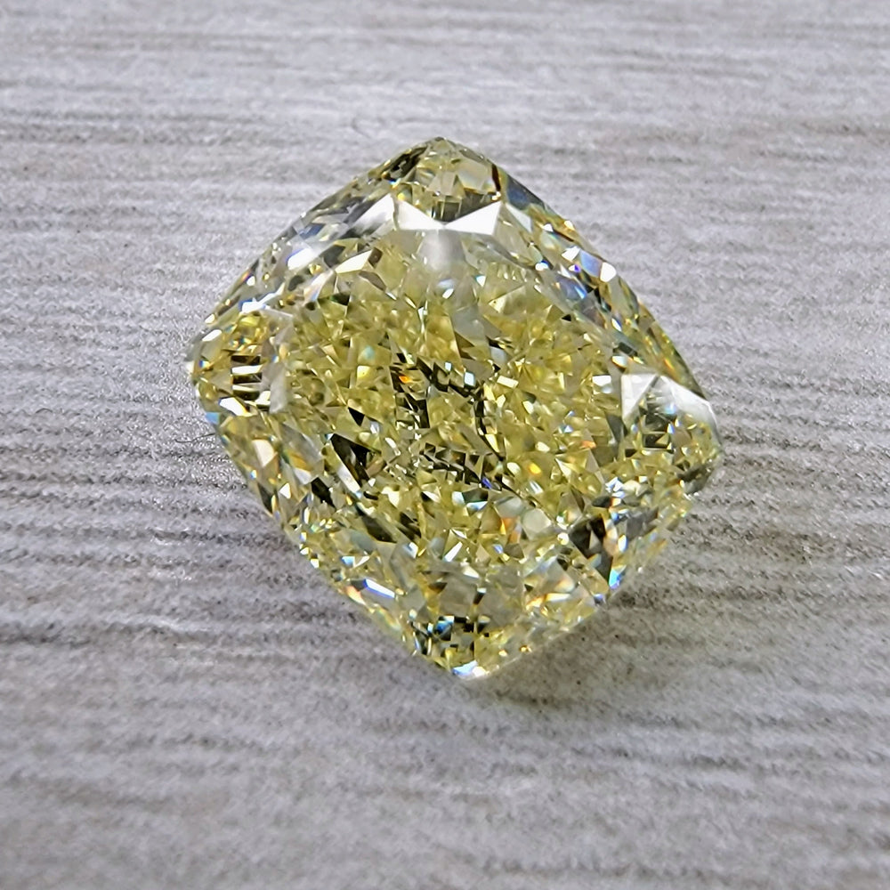 5.01ct Fancy Light Yellow Cushion Diamond Ring VS2 GIA