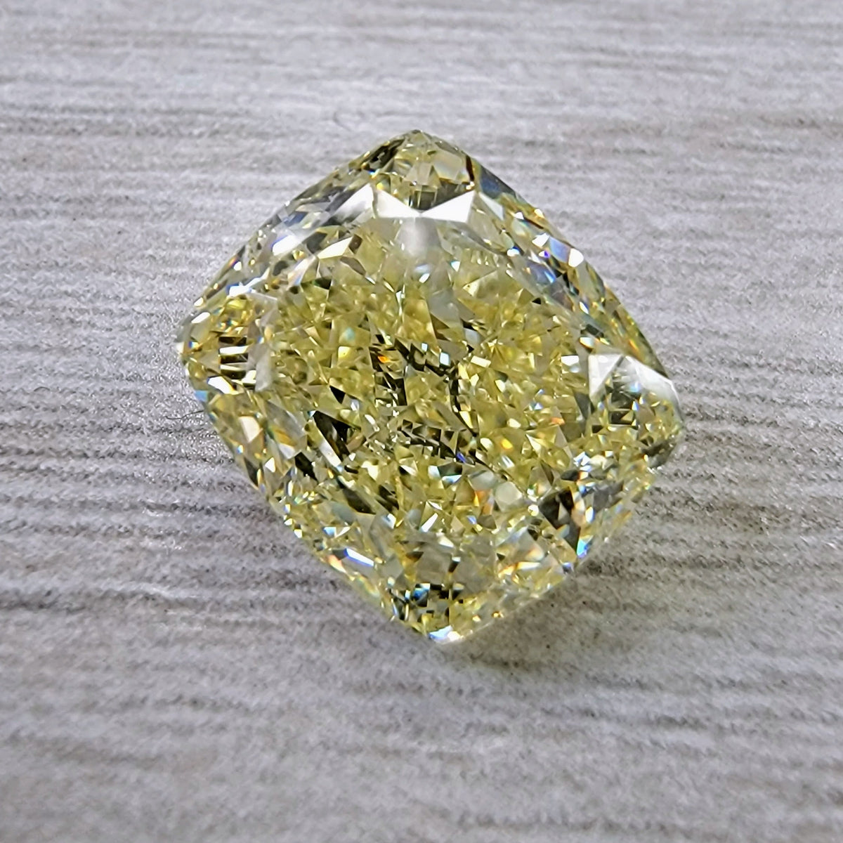 5.01ct Fancy Light Yellow Cushion Diamond Ring VS2 GIA