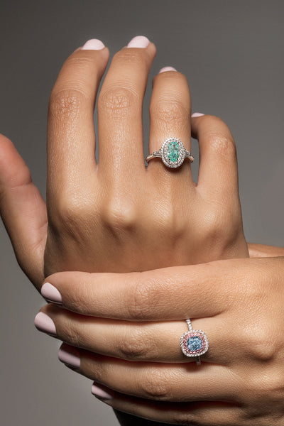 1.01ct Fancy Light Blue Cushion SI1 GIA Ring