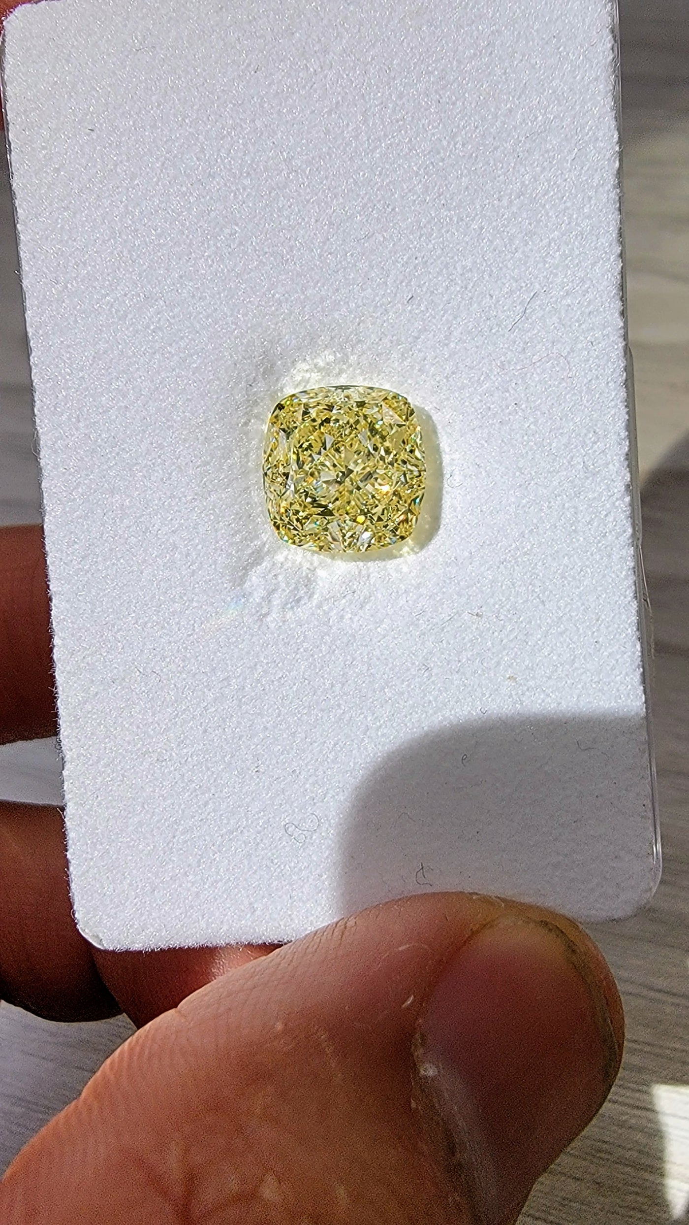 5.05ct Fancy Light Yellow Cushion VS2 GIA