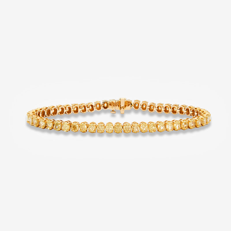8.99ctw Fancy Yellow Oval Diamond Tennis Bracelet