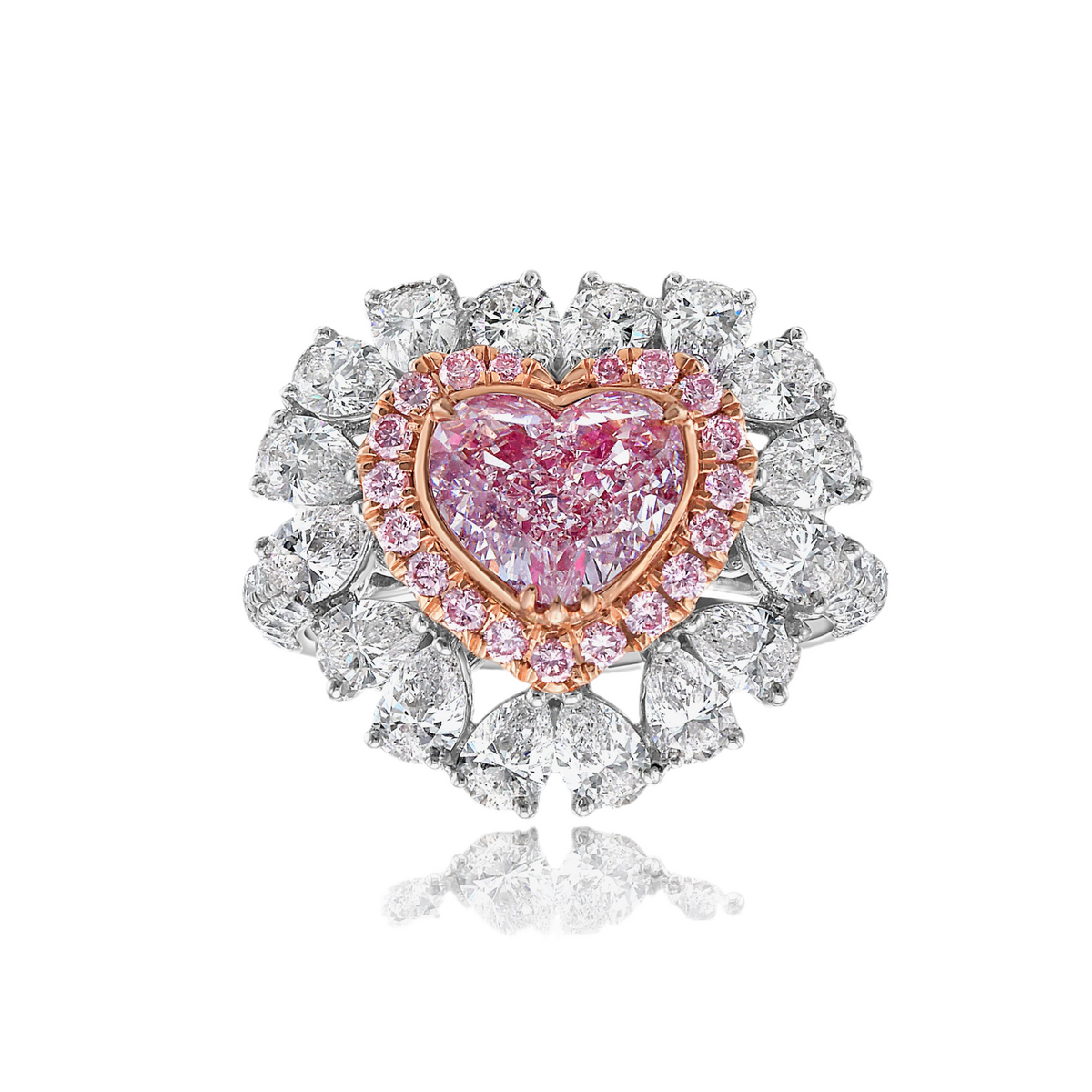 1.89ct Light Pink Heart Diamond Cocktail Ring SI1 GIA