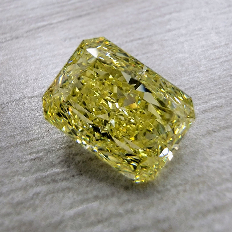 2.02ct Fancy Intense Yellow Elongated Radiant Diamond VS2 GIA
