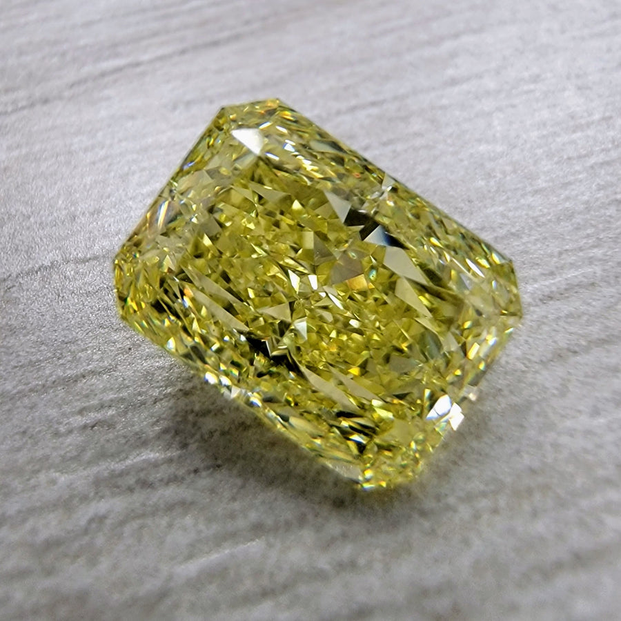 2.02ct Fancy Intense Yellow Elongated Radiant Diamond VS2 GIA