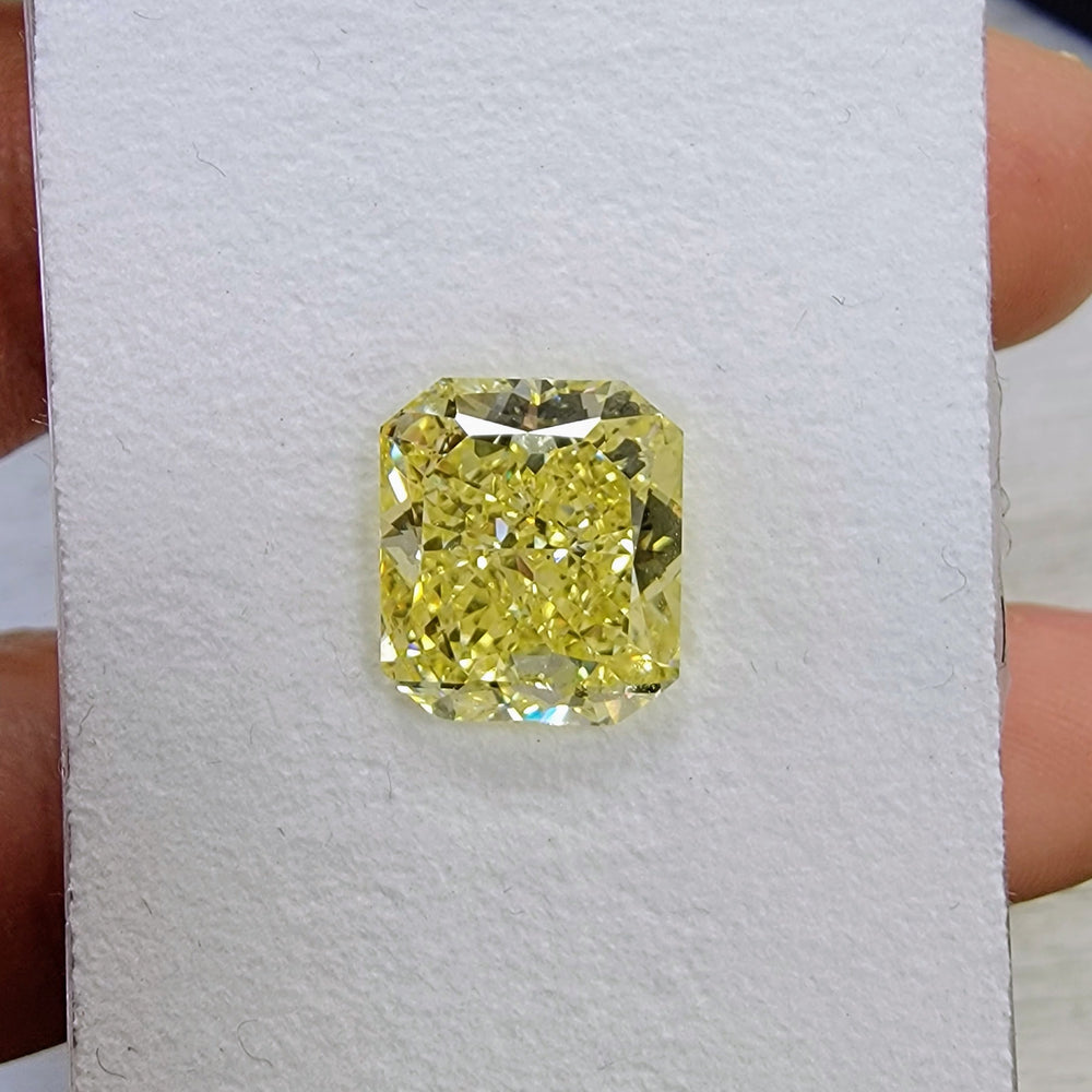 8.11ct Fancy Intense Yellow Radiant Diamond VS2 GIA