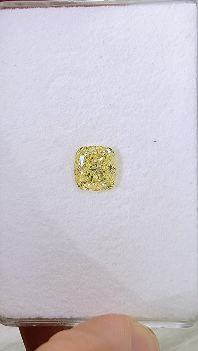 2.06ct Fancy Light Yellow Cushion VS1 GIA