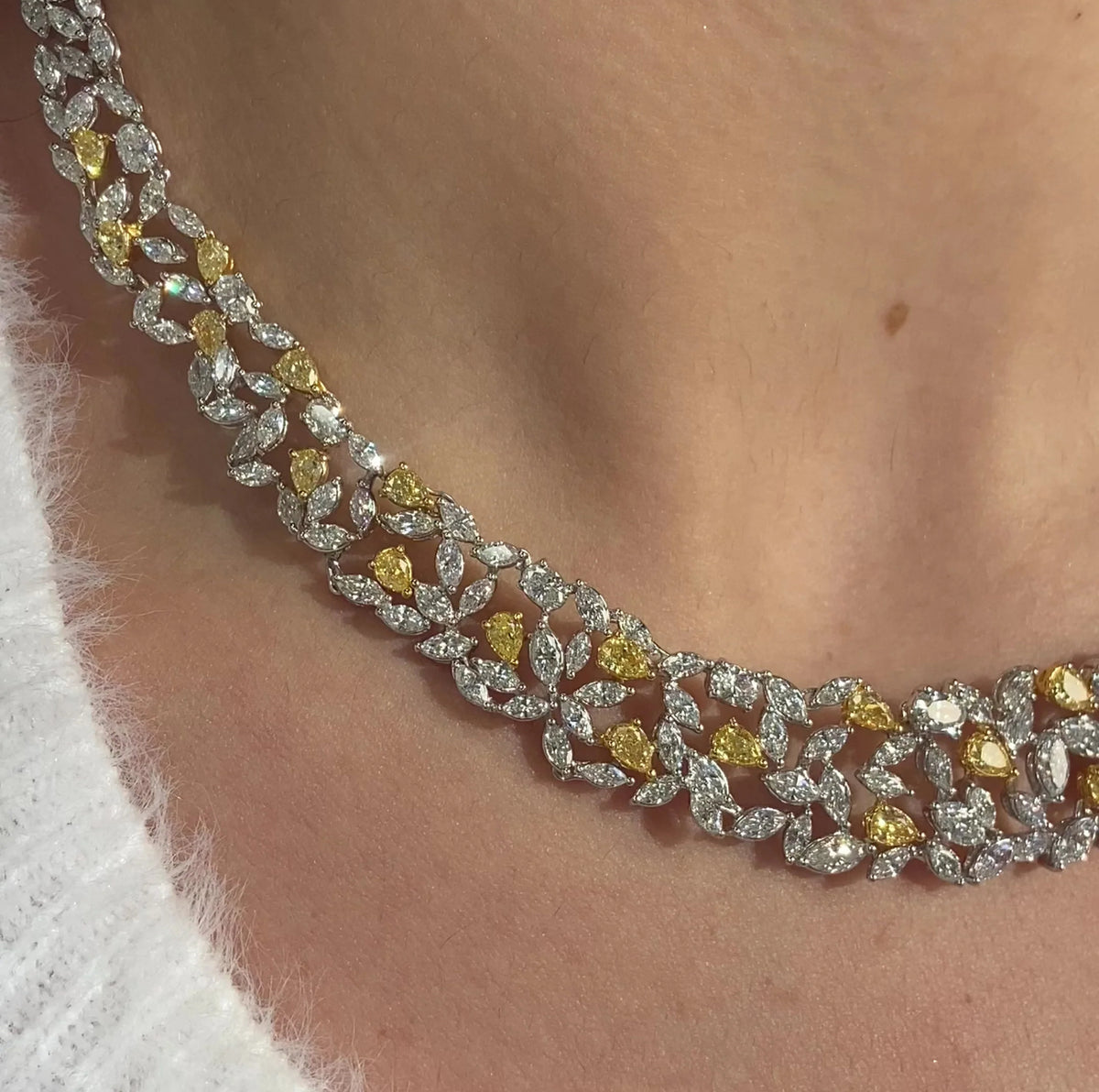 23ct Yellow Diamond & White Diamond Necklace