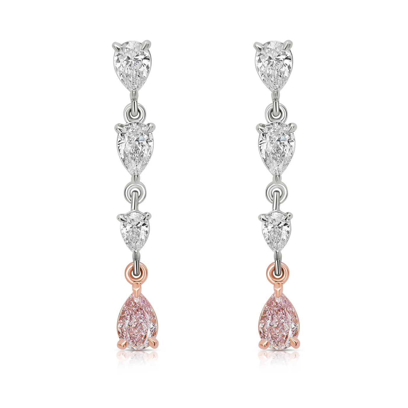 Pink Diamond Drop Earrings