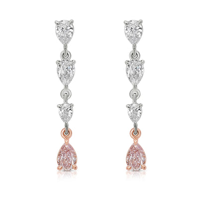 Pink Diamond Drop Earrings
