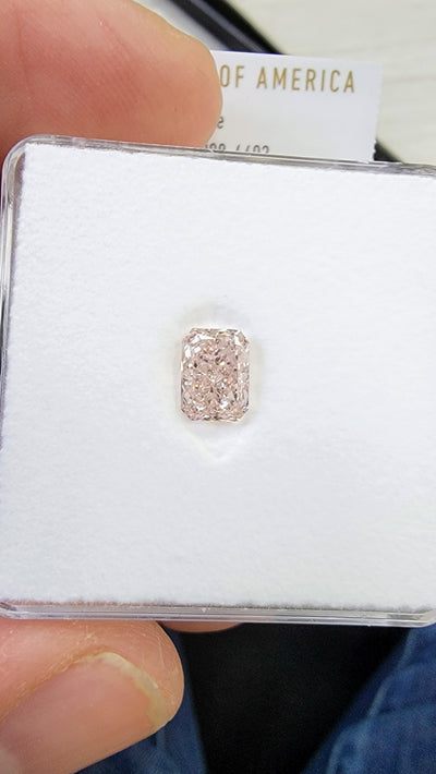 1.25ct Fancy Brownish Pink Elongated Radiant VVS2 GIA