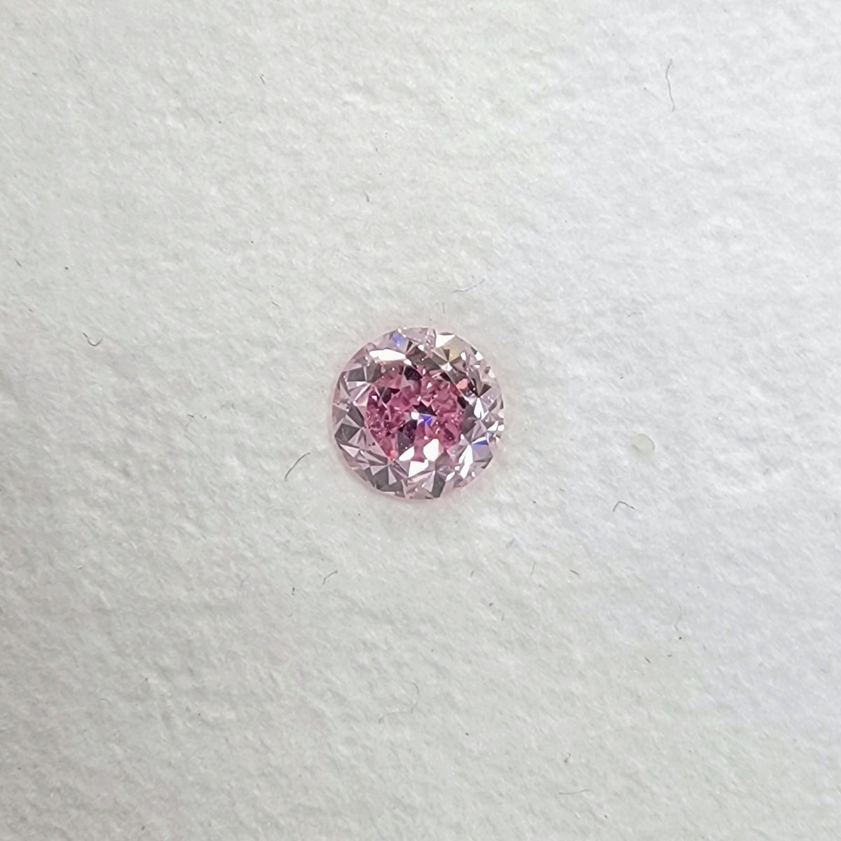 0.52ct Fancy Intense Purplish Pink Round Diamond Cobblestone Icon Ring I1 GIA