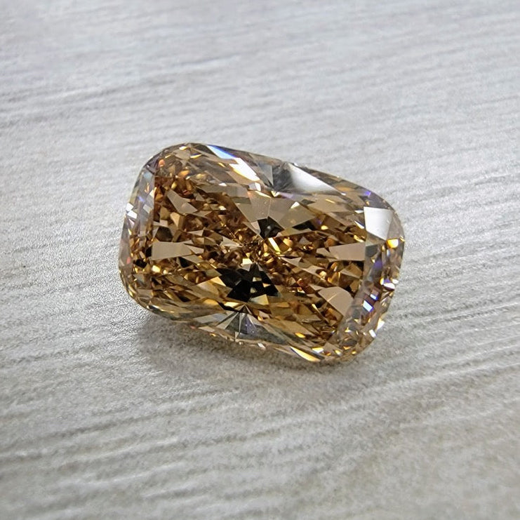 3.10ct Cognac Elongated Cushion Diamond