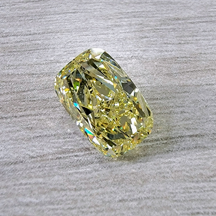 4.01ct Fancy Yellow Elongated Cushion SI2 Diamond GIA