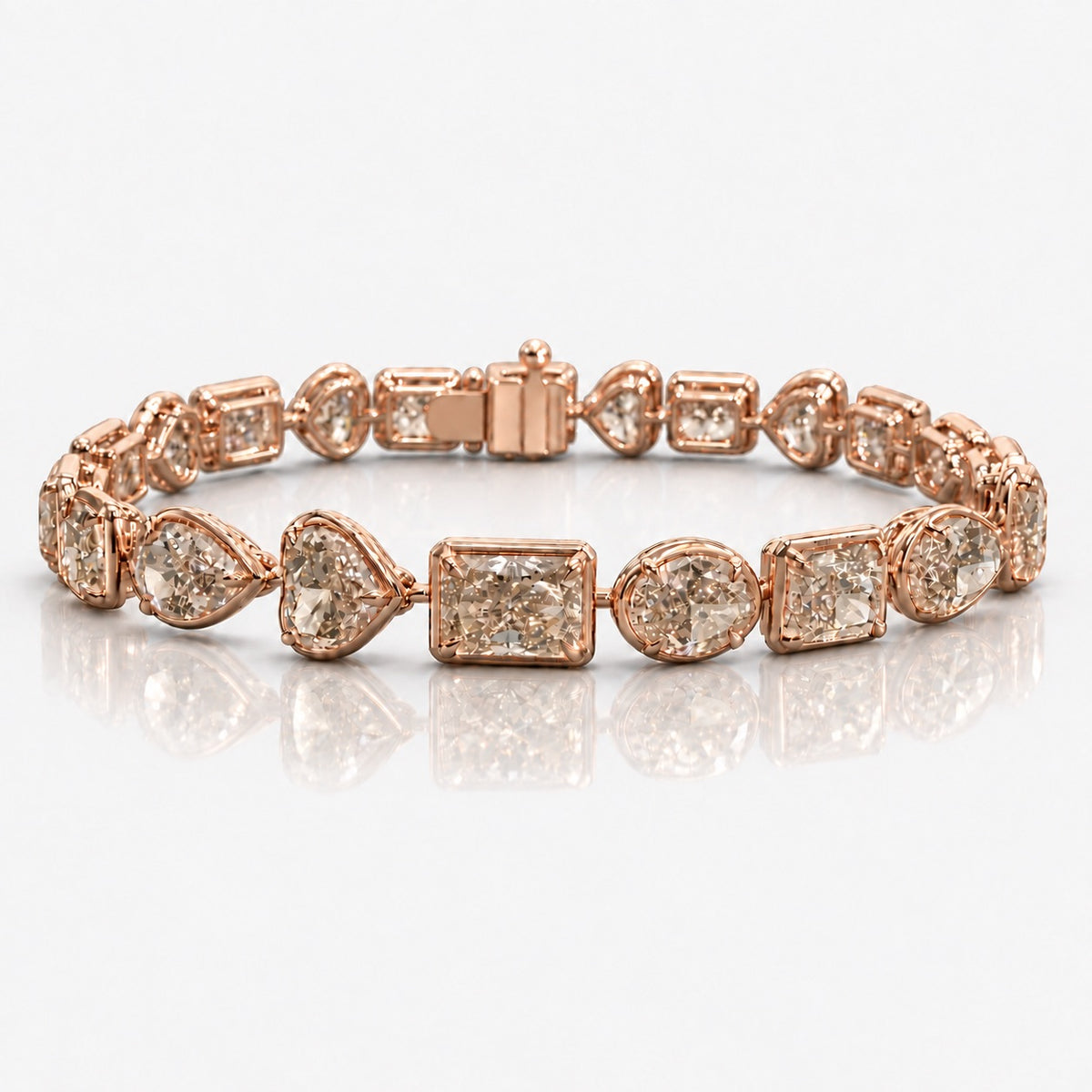 21.68ctw Mixed Shape Champagne Diamond Bracelet