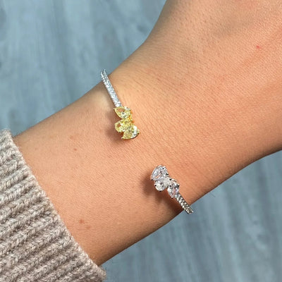 2.5 Carat Yellow and White Diamond Bangle