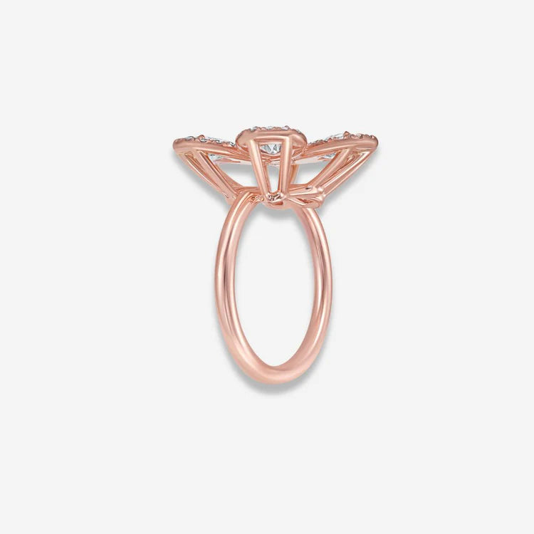 1.98ctw Fancy Light Purplish Pink Diamond Flower Ring GIA