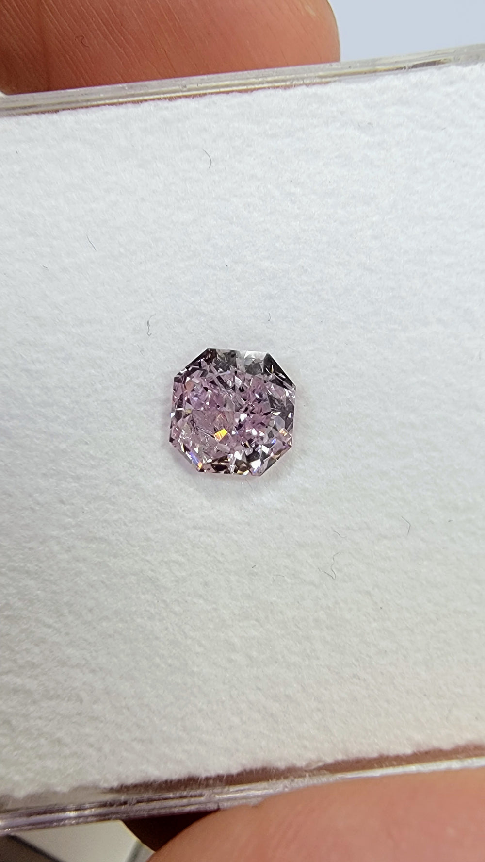 1.02ct Fancy Purple Pink Octagonal Radiant Diamond GIA