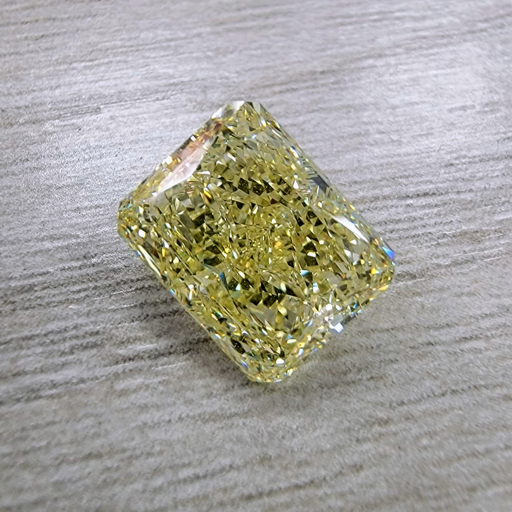 5.13ct Fancy Yellow Elongated Radiant Diamond Ring VS1 GIA