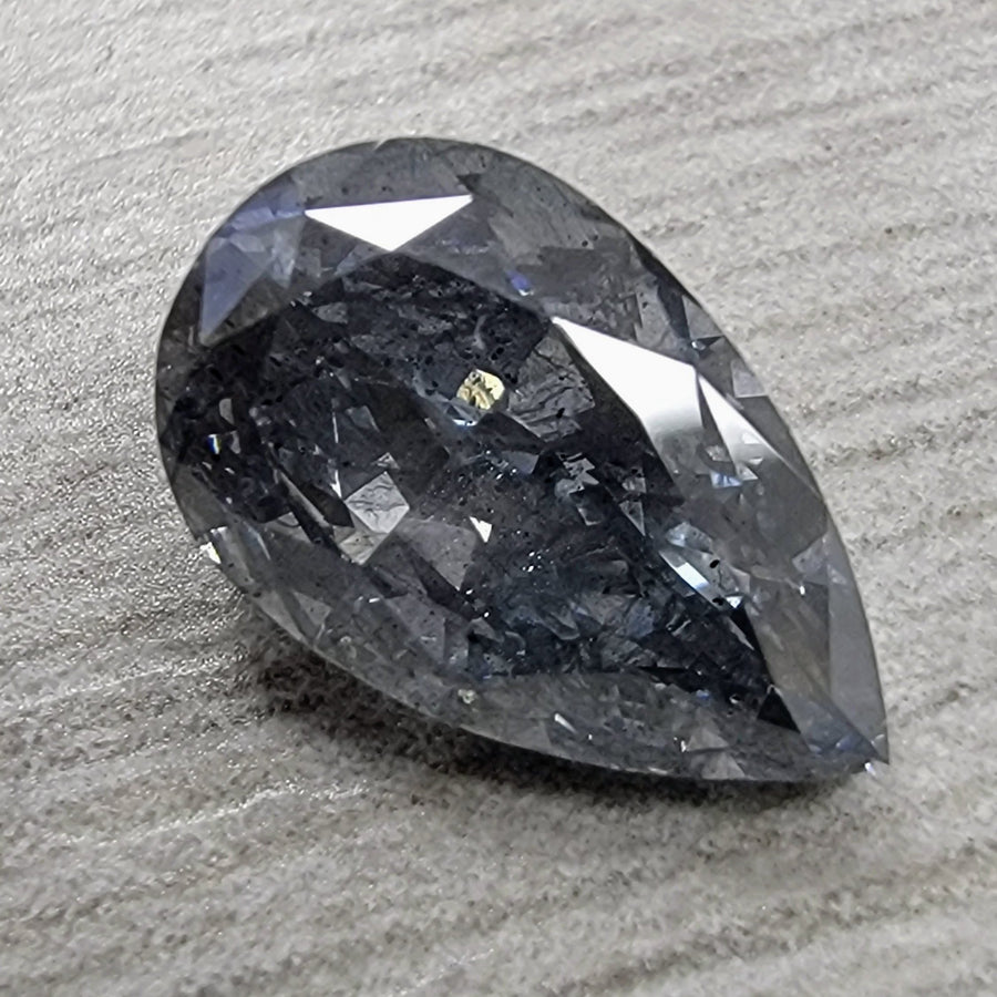 1.89ct Fancy Blue Gray Pear Diamond I2 GIA